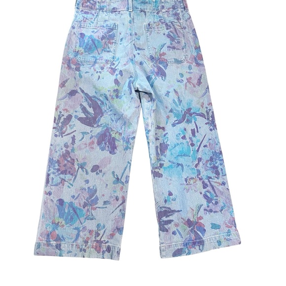 Maeve Anthropologie ‘The Colette’ Multicolor Floral Wide-Leg Crop Jeans Size 33 - Picture 9 of 11